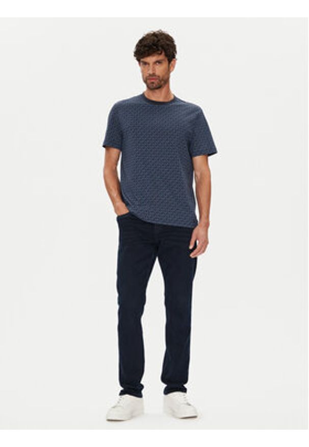 Michael Kors T-Shirt CS5529A5KS Granatowy Regular Fit. Kolor: niebieski. Materiał: bawełna