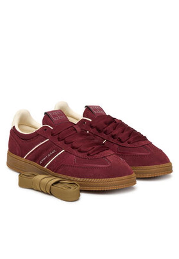 Tommy Jeans Sneakersy The Greenwich Edge Suede EN0EN02924 Bordowy. Kolor: czerwony. Materiał: zamsz, skóra