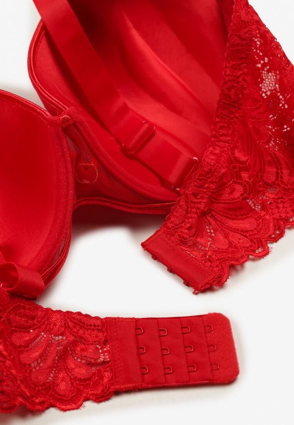 Born2be - Czerwony Koronkowy Biustonosz Full Cup Giselleth. Kolor: czerwony. Materiał: koronka