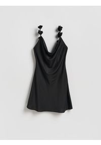Reserved - Sukienka mini - czarny. Kolor: czarny. Materiał: tkanina. Wzór: gładki. Typ sukienki: proste. Długość: mini #1