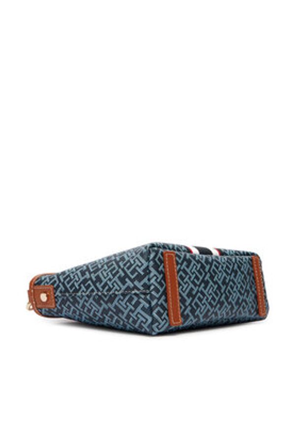 TOMMY HILFIGER - Tommy Hilfiger Torebka Th Monoplay Mini Tote Stripe Le AW0AW18389 Niebieski. Kolor: niebieski. Materiał: skórzane