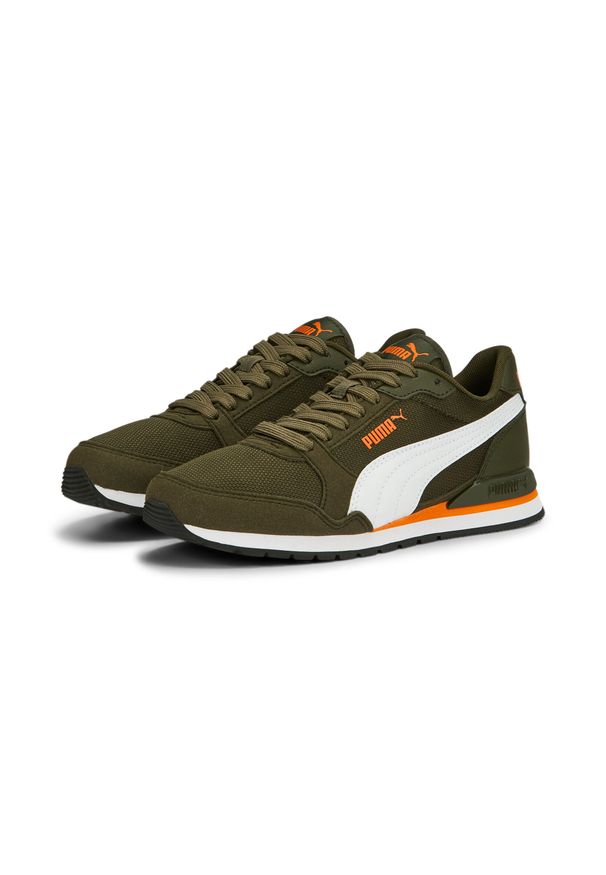 Buty do chodzenia dla dzieci Puma ST Runner V3 Mesh JR. Zapięcie: sznurówki. Kolor: zielony. Materiał: mesh. Szerokość cholewki: normalna. Sport: turystyka piesza