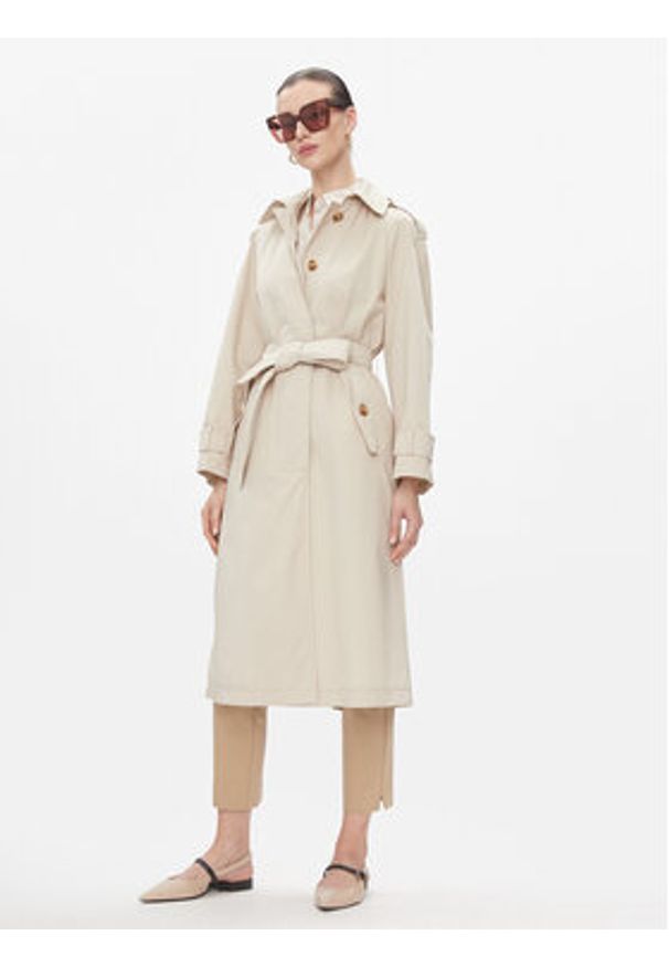 Marella Trencz Moritz 2413021021200 Beżowy Regular Fit. Kolor: beżowy. Materiał: bawełna