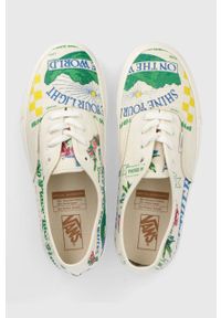 Vans tenisówki UA Authentic Eco Theory damskie kolor beżowy. Nosek buta: okrągły. Zapięcie: sznurówki. Kolor: beżowy. Materiał: bawełna, materiał, guma, włókno. Szerokość cholewki: normalna #3