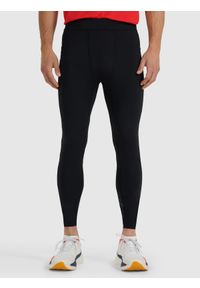 4f - 4F Legginsy do biegania w terenie szybkoschnące męskie - czarne L. Kolor: czarny
