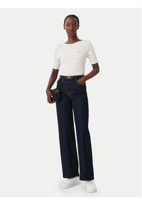 TOMMY HILFIGER - Tommy Hilfiger Bluzka Fine Gg Cable Boat WW0WW50103 Beżowy jasny Regular Fit. Kolor: beżowy. Materiał: bawełna #5