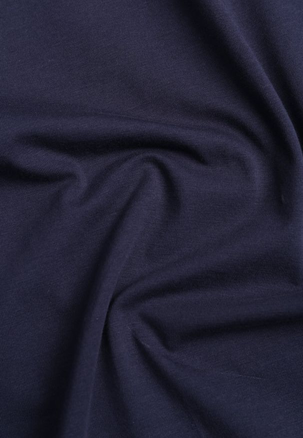 Born2be - Granatowa Koszulka T-shirt z Bawełny z Dekoltem w Serek Rionisse. Okazja: do domu, do pracy. Typ kołnierza: dekolt w serek. Kolor: niebieski. Materiał: bawełna. Styl: elegancki, klasyczny