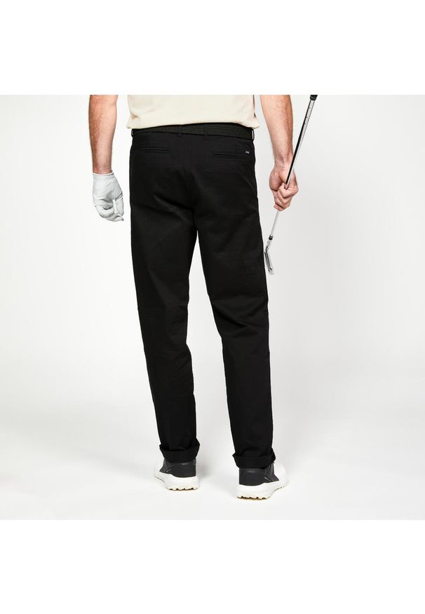 INESIS - Spodnie do golfa chino męskie Inesis MW500. Kolor: czarny. Materiał: bawełna, materiał, poliester, elastan. Sport: golf