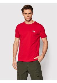 Alpha Industries T-Shirt Backprint 128507 Czerwony Regular Fit. Kolor: czerwony. Materiał: bawełna