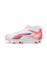 Dziecięce buty piłkarskie Puma Ultra 5 Match+ Ll FG/AG. Kolor: biały. Sport: piłka nożna #1