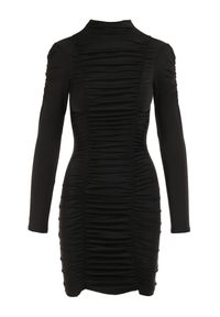 Born2be - Czarna Sukienka Lastheina. Kolor: czarny. Materiał: dzianina. Długość rękawa: długi rękaw. Wzór: jednolity, gładki. Styl: klasyczny. Długość: mini #2