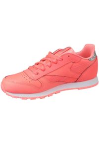 Buty do chodzenia dla dzieci Reebok Classic Leather. Kolor: różowy. Materiał: skóra, syntetyk, tkanina, materiał. Model: Reebok Classic. Sport: turystyka piesza