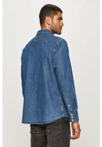 Wrangler - Koszula jeansowa. Typ kołnierza: kołnierzyk klasyczny. Kolor: niebieski. Materiał: jeans. Wzór: gładki. Styl: klasyczny #4
