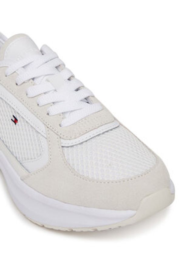 TOMMY HILFIGER - Tommy Hilfiger Sneakersy Sporty Runner FW0FW08644 Biały. Kolor: biały. Materiał: materiał