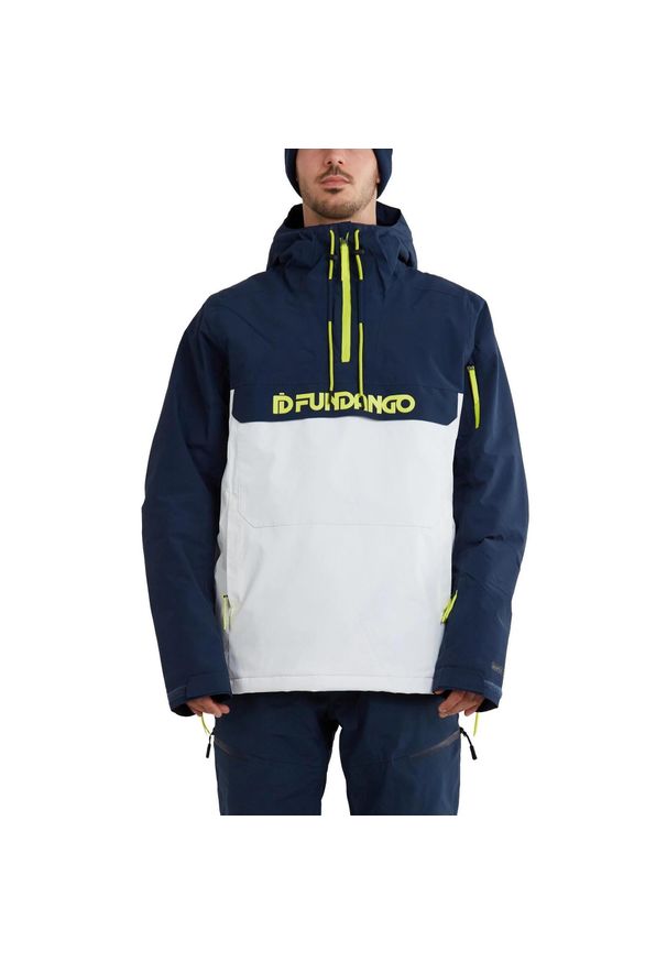 FUNDANGO - Kurtka narciarska męska Burnaby Logo Anorak. Kolor: biały, niebieski, wielokolorowy. Sport: narciarstwo