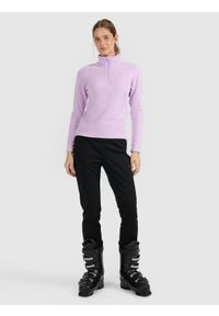 4f - 4F Bielizna termiczna polarowa (góra) damska - fioletowa S. Typ kołnierza: kołnierzyk stójkowy. Kolor: fioletowy. Materiał: polar. Sezon: zima. Sport: turystyka piesza #2