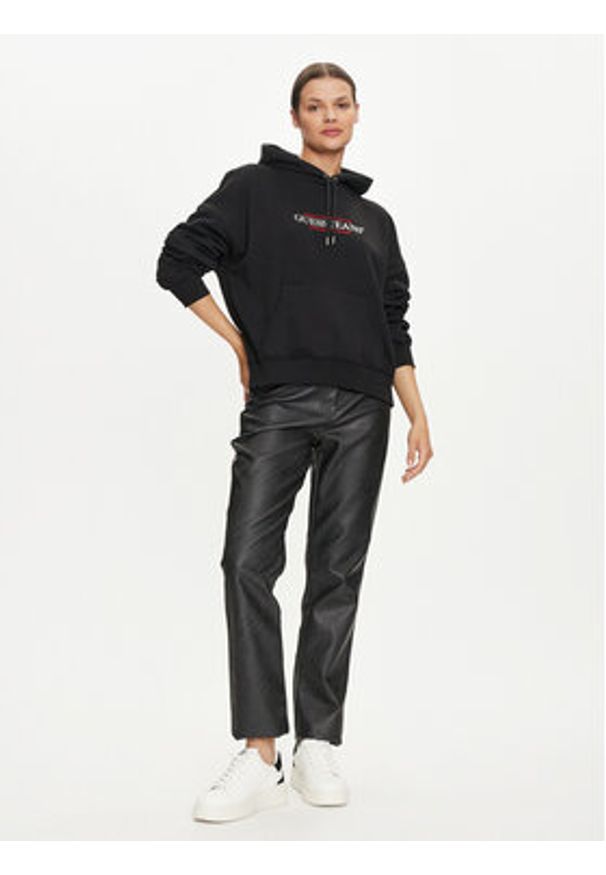 Guess Jeans Bluza W4YQ15 KC811 Czarny Regular Fit. Kolor: czarny. Materiał: bawełna