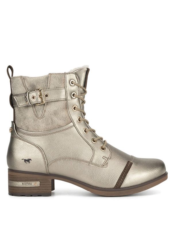 Mustang Trzewiki 1229-606 Złoty. Kolor: złoty. Materiał: materiał