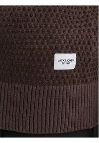 Jack & Jones Sweter 12212816 Brązowy Regular Fit. Kolor: brązowy. Materiał: bawełna #5
