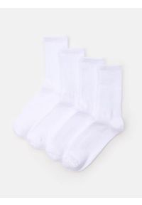 Sinsay - Skarpetki 4 pack - biały. Kolor: biały
