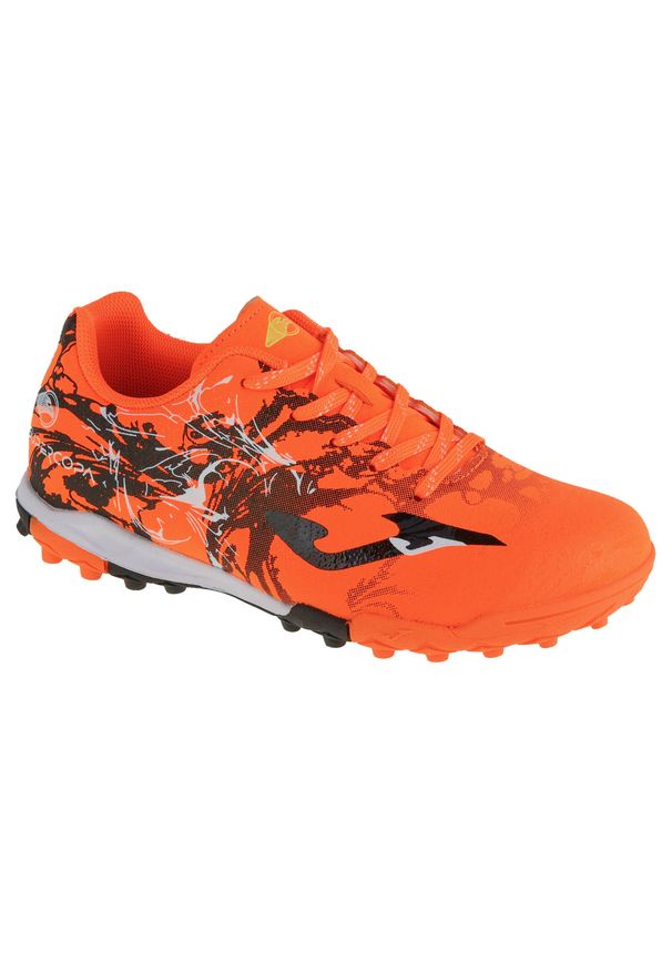 Buty piłkarskie dla dzieci Joma Copa Jr. Zapięcie: sznurówki. Kolor: pomarańczowy. Materiał: guma, materiał, syntetyk. Szerokość cholewki: normalna. Sport: piłka nożna