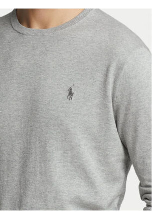 Polo Ralph Lauren Sweter 710684957003 Szary Slim Fit. Typ kołnierza: polo. Kolor: szary. Materiał: bawełna