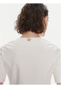 TwinSet - TWINSET Sukienka koktajlowa 241TP2275 Écru Regular Fit. Materiał: wiskoza. Styl: wizytowy #2