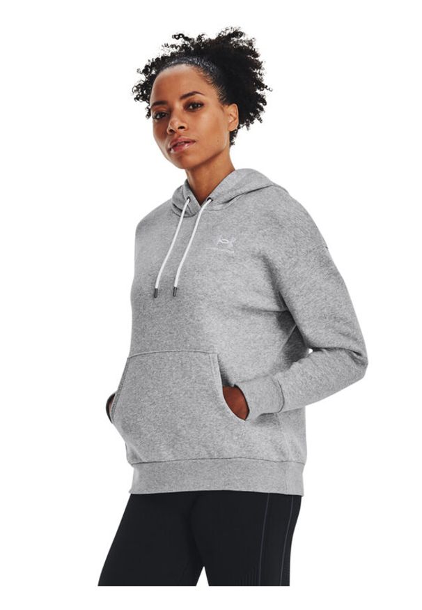 Under Armour Bluza Essential Fleece Hoodie 1373033 Szary Regular Fit. Kolor: szary. Materiał: bawełna