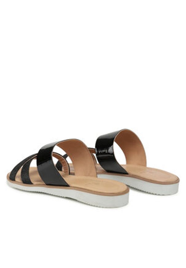 Badura Klapki 5084-69-1259 Czarny. Kolor: czarny. Materiał: skóra, lakier