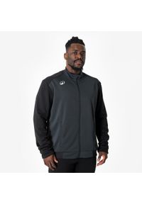 KIPSTA - Bluza treningowa do piłki nożnej Kipsta Essential. Typ kołnierza: komin. Kolor: wielokolorowy, czarny, szary. Materiał: tkanina, elastan, prążkowany, materiał, poliester. Sport: fitness, piłka nożna
