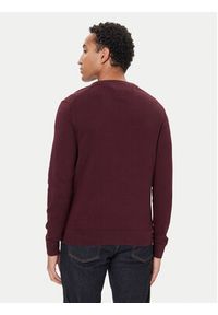 TOMMY HILFIGER - Tommy Hilfiger Sweter MW0MW28047 Bordowy Regular Fit. Kolor: czerwony. Materiał: bawełna
