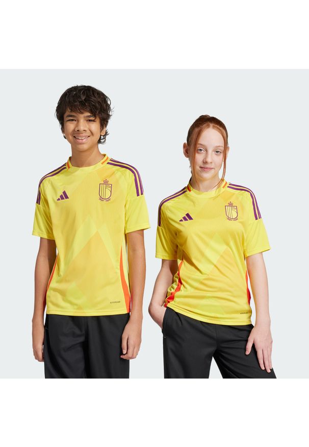 Adidas - Koszulka Belgium 25 (Women's Team) Away Kids. Kolor: żółty. Materiał: materiał. Sport: piłka nożna
