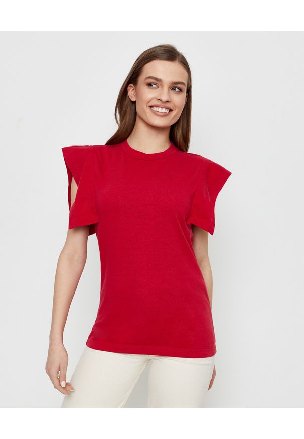 ISABEL MARANT - Czerwony t-shirt Zelipa. Kolor: czerwony. Materiał: bawełna