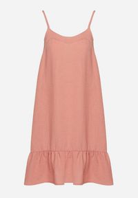 Born2be - Ciemnoróżowa Rozkloszowana Sukienka na Ramiączkach Wiązana z Tyłu Naisa. Kolor: różowy. Długość rękawa: na ramiączkach. Sezon: wiosna, lato. Styl: elegancki #5