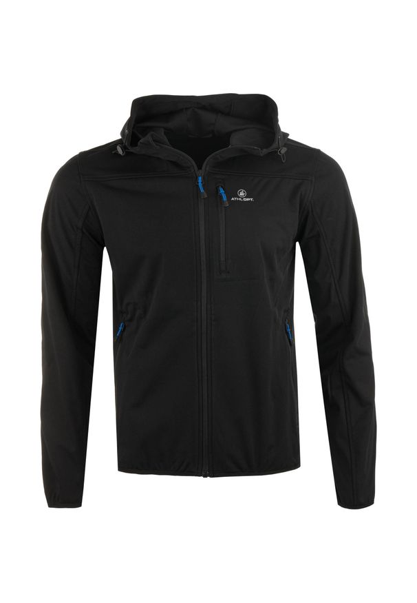 ZUMBA WEAR - Męska Kurtka Softshell Athl. DPT Agar Czarna - Odporna na Wiatr i Oddychająca. Kolor: czarny. Materiał: softshell. Sport: turystyka piesza