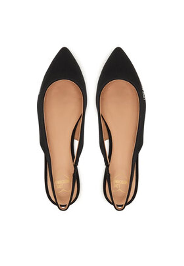 Love Moschino - LOVE MOSCHINO Baleriny JA11021G1NIM000036 Czarny. Kolor: czarny. Materiał: materiał