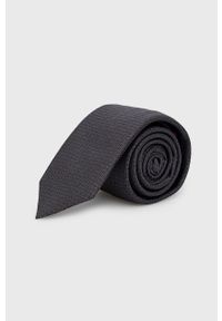 Hugo - HUGO krawat jedwabny kolor czarny. Kolor: czarny. Materiał: jedwab