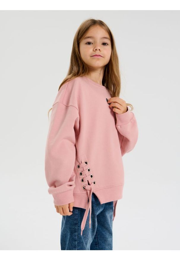 Sinsay - Bluza crewneck - różowy. Kolor: różowy