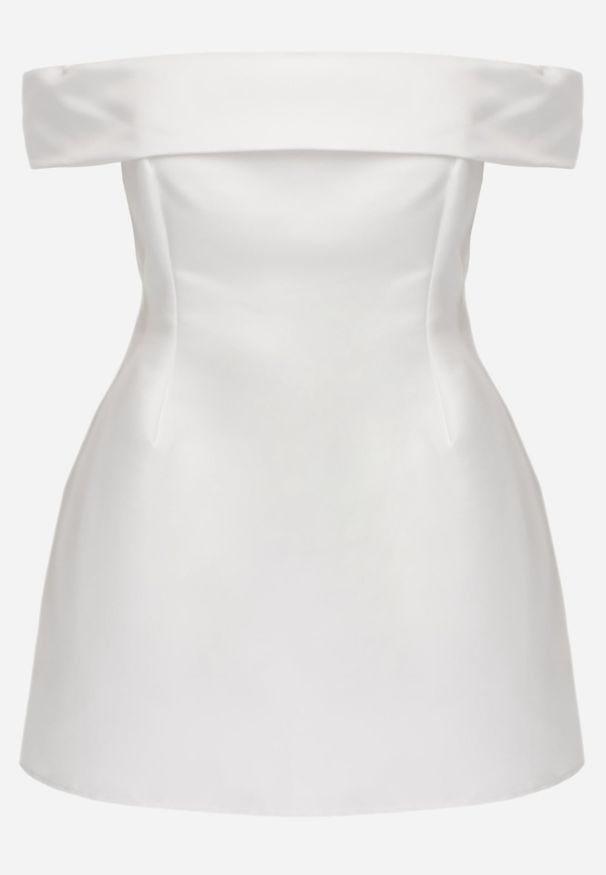 Renee - Biała Koktajlowa Sukienka Hiszpanka VICES Typu Bombka Iaonara. Typ kołnierza: dekolt hiszpanka. Kolor: biały. Materiał: poliester. Typ sukienki: bombki. Styl: wizytowy