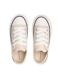 TOMMY HILFIGER - Tommy Hilfiger Trampki Low Cut Lace-Up Sneaker T3A4-32118-0890 M Beżowy. Kolor: beżowy. Materiał: materiał #5