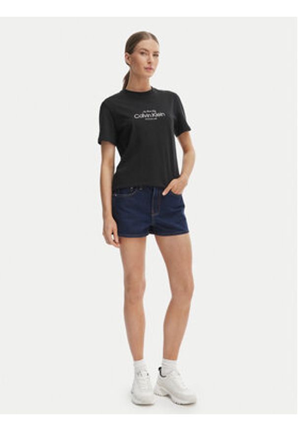 Calvin Klein Jeans T-Shirt NYC Logo LV047F810G Czarny Classic Fit. Kolor: czarny. Materiał: bawełna