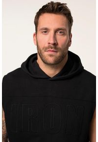 JAY-PI - Męska Bluza z kapturem fitness Belly Fit bez rękawów kaptur szybkoschnąca. Typ kołnierza: kaptur. Kolekcja: plus size. Kolor: czarny. Materiał: materiał, poliester, bawełna. Długość rękawa: bez rękawów. Sport: fitness