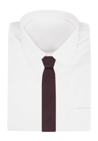 Elegancki Krawat Chattier - Głębokie Bordo, Burgund, Drobny Groszek. Kolor: czerwony. Materiał: tkanina. Wzór: grochy. Styl: elegancki #2