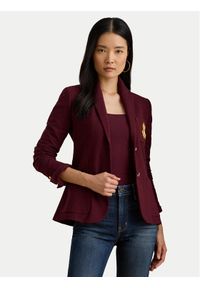 Lauren Ralph Lauren - LAUREN RALPH LAUREN Marynarka 200797305029 Bordowy Slim Fit. Kolor: czerwony. Materiał: bawełna #1