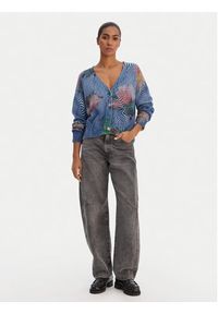 Desigual Kardigan 26SWJF19 Niebieski Regular Fit. Kolor: niebieski. Materiał: bawełna #3