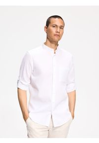 Reserved - Bawełniana koszula slim fit - biały. Kolor: biały. Materiał: bawełna