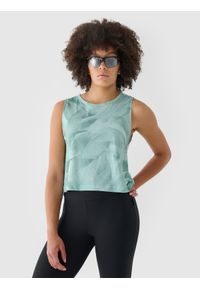 4f - 4F Crop top regular gładki damski - multikolor XL. Kolor: wielokolorowy. Materiał: jersey, bawełna, dzianina. Długość rękawa: na ramiączkach. Wzór: gładki. Sezon: lato