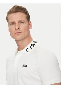 Calvin Klein Polo K10K114474 Biały Regular Fit. Typ kołnierza: polo. Kolor: biały. Materiał: bawełna #5