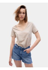 GAP - Gap T-Shirt 740140-58 Beżowy Regular Fit. Kolor: beżowy. Materiał: bawełna #1