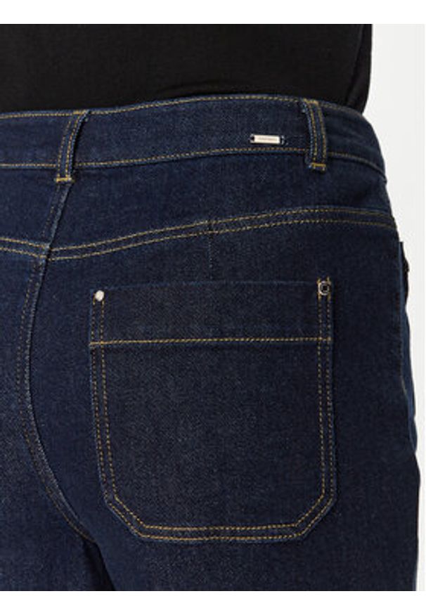 Morgan Jeansy 251-PSOFT Granatowy Wide Leg. Kolor: niebieski